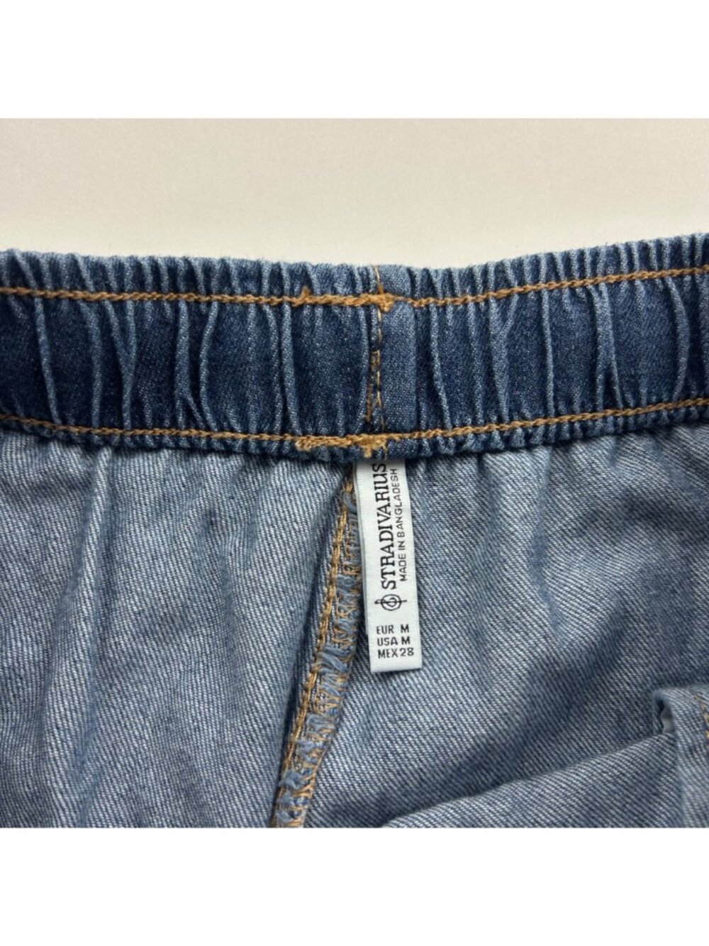 Stradivarius Dark Wash Denim Wide Leg Pull On Pants M - Picture 4 of 7